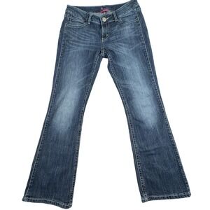 Y2K Wrangler Premium Patch Flare Bootcut‎ Denim Woman's Jeans Size 9/10 X 32